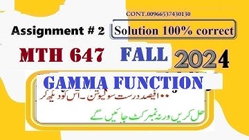mth 647 assignment 2 solution fall 2024|mth647 assignment no 2 solution 2024|mth647 assignment 2