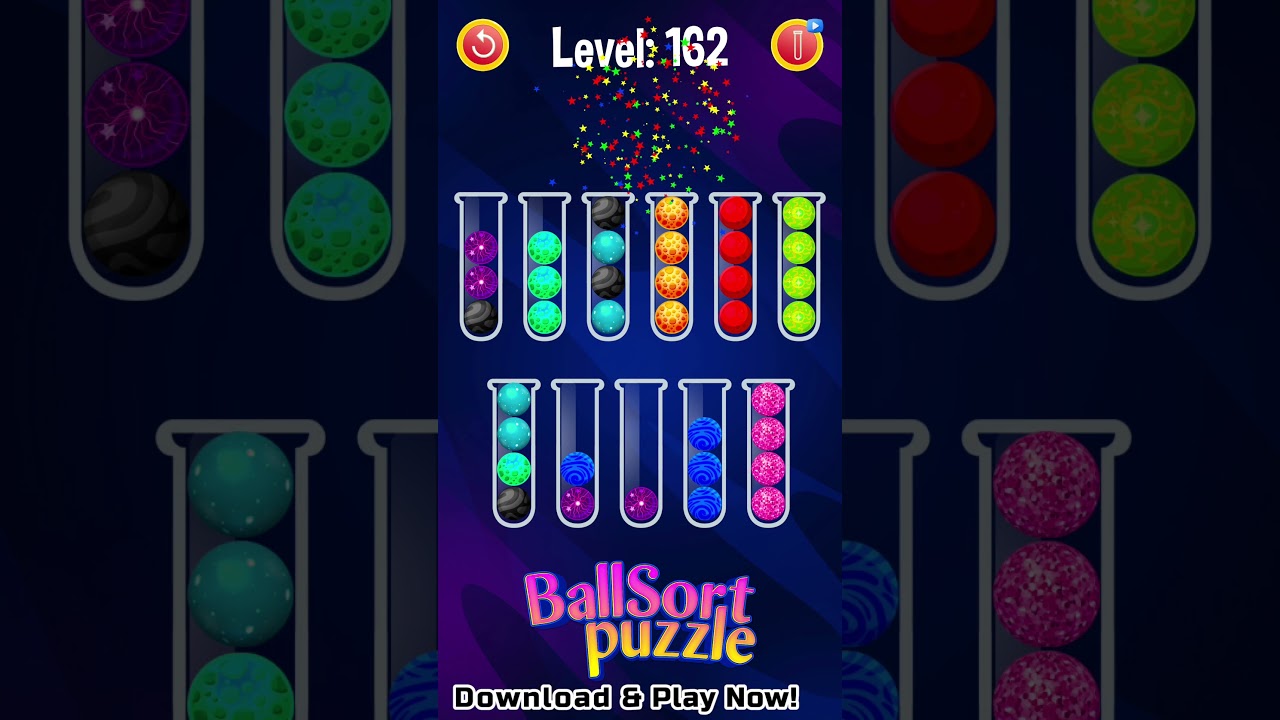 Balls Sorting Color Puzzle Game Level 162.