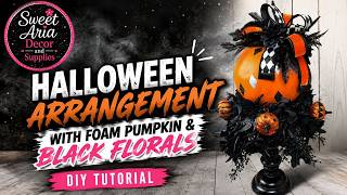 Adding a Pumpkin to a Candlestick for a Fun Halloween Arrangement