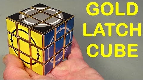 *Revealed* Gold Metallised Latch Cube mechanism puzzle (puzzle  disassembly & assembly)