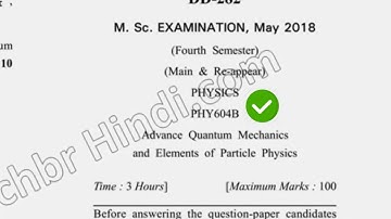 2018 Dcrust MSc Physics 4th Sem Advance Quantum Mechanics Question Paper