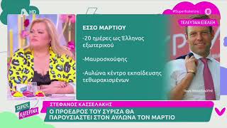 Θάνος Πλεύρης @alphatv στην εκπομπή Super Κατερίνα 3.11.2023