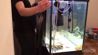 Клею фон на аквариум с помощью глицерина/New background in the aquarium
