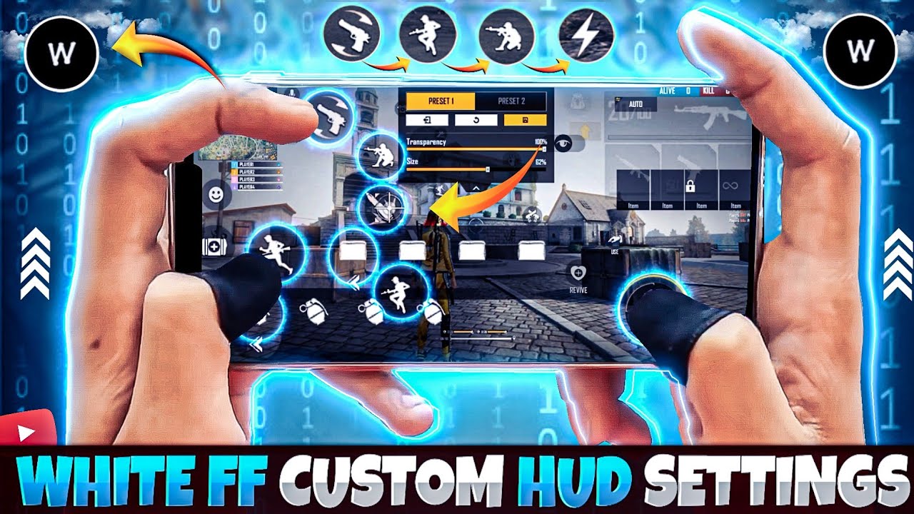  WhiteFF Custom Hud All Settings Mobile Settings White Ff Mobile 