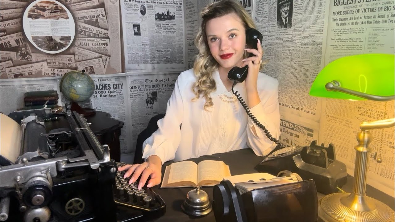 Ролевая игра ASMR 1940-х годов «Секретарь офиса» 📞📃 (пишущая машинка, картотека, дисковый телефон...