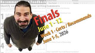 2025-26 Finals Work Week 1 June 1-5 Overview
