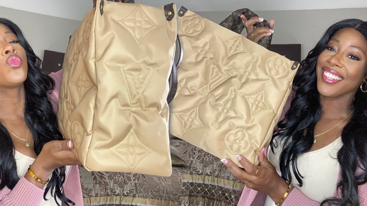 Unboxing Louis Vuitton Pillow Puffer ONTHEGO GM Beige Autres