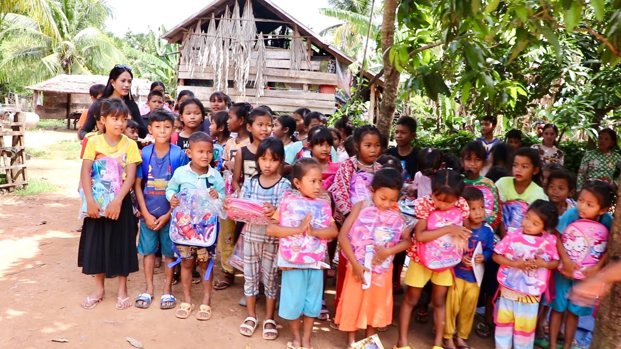 Donated School Supplies For 45 Needy Kids In Rural Village In Siem Reap
