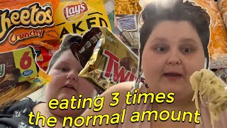 Amberlynn eating 3 times the normal amount in a day