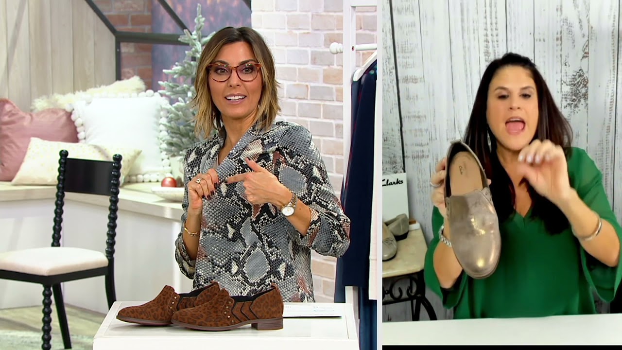 Clarks Collection Studded Slip-On Booties - Trish Bell on QVC
