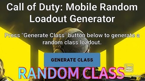USING THE RANDOM CLASS GENERATOR IN COD MOBILE !!
