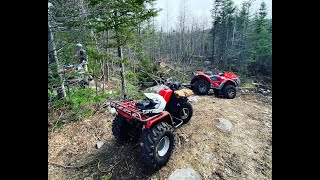 Rocky trail riding with Honda Atcs. | 4k