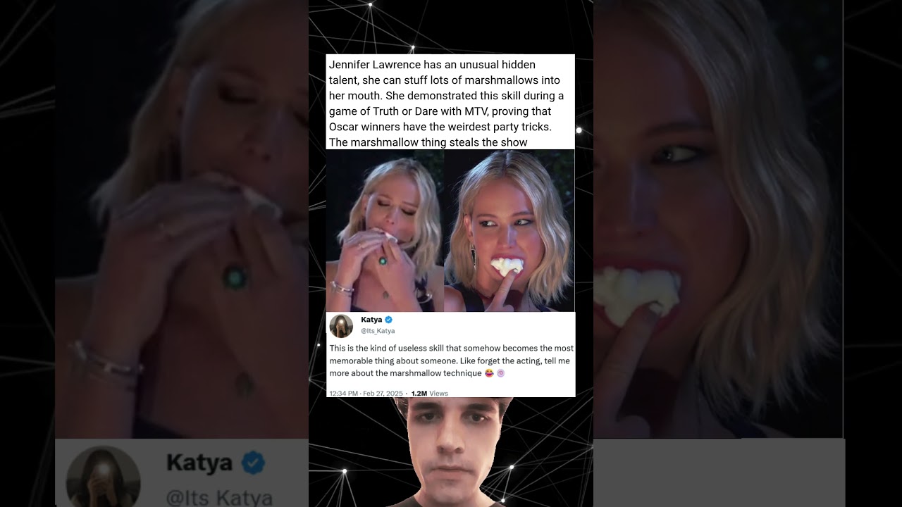 Jennifer Lawrence has an unusual hidden talent, she can stuff lots of marshmallows into her mouth