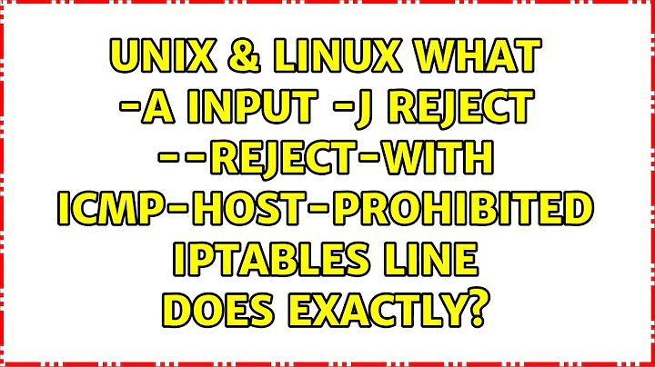 What -A INPUT -j REJECT --reject-with icmp-host-prohibited Iptables line does exactly?