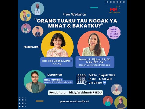 Webinar "Orang Tuaku Tau Gak Ya Minat dan Bakatku?" with Tika Bisono
