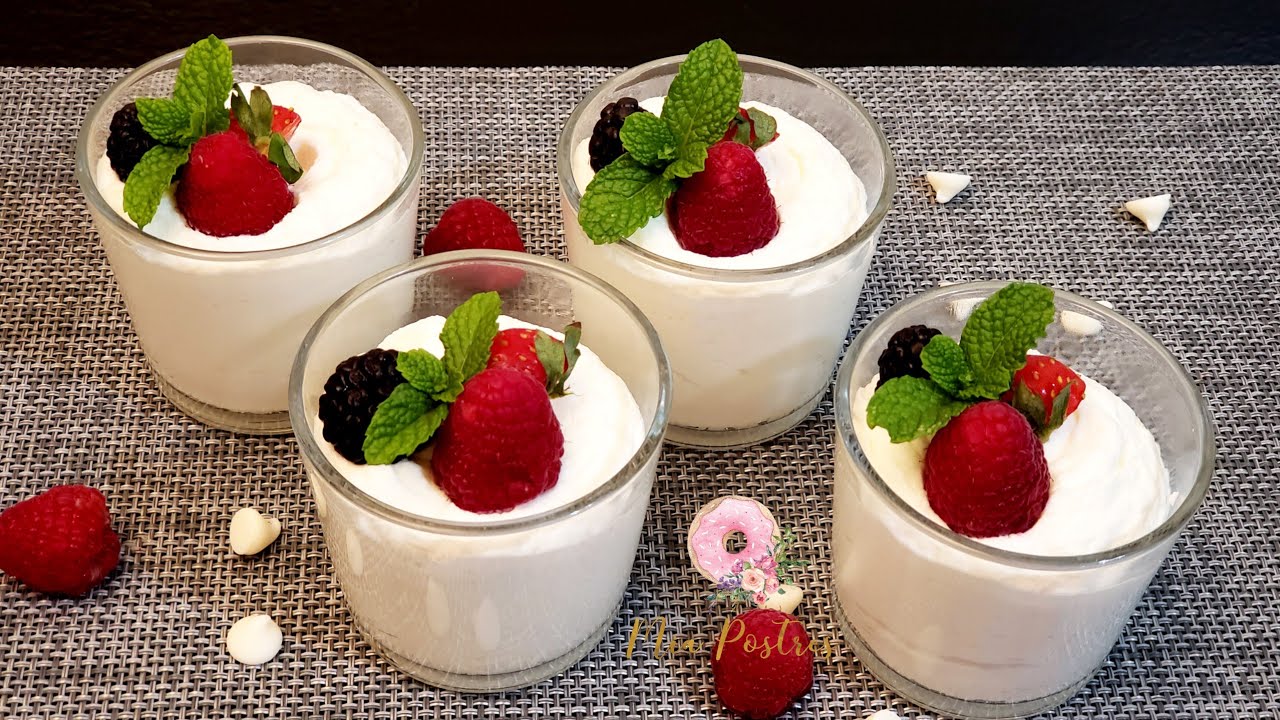 MOUSSE DE CHOCOLATE BLANCO. postre sin horno!! Mia postres