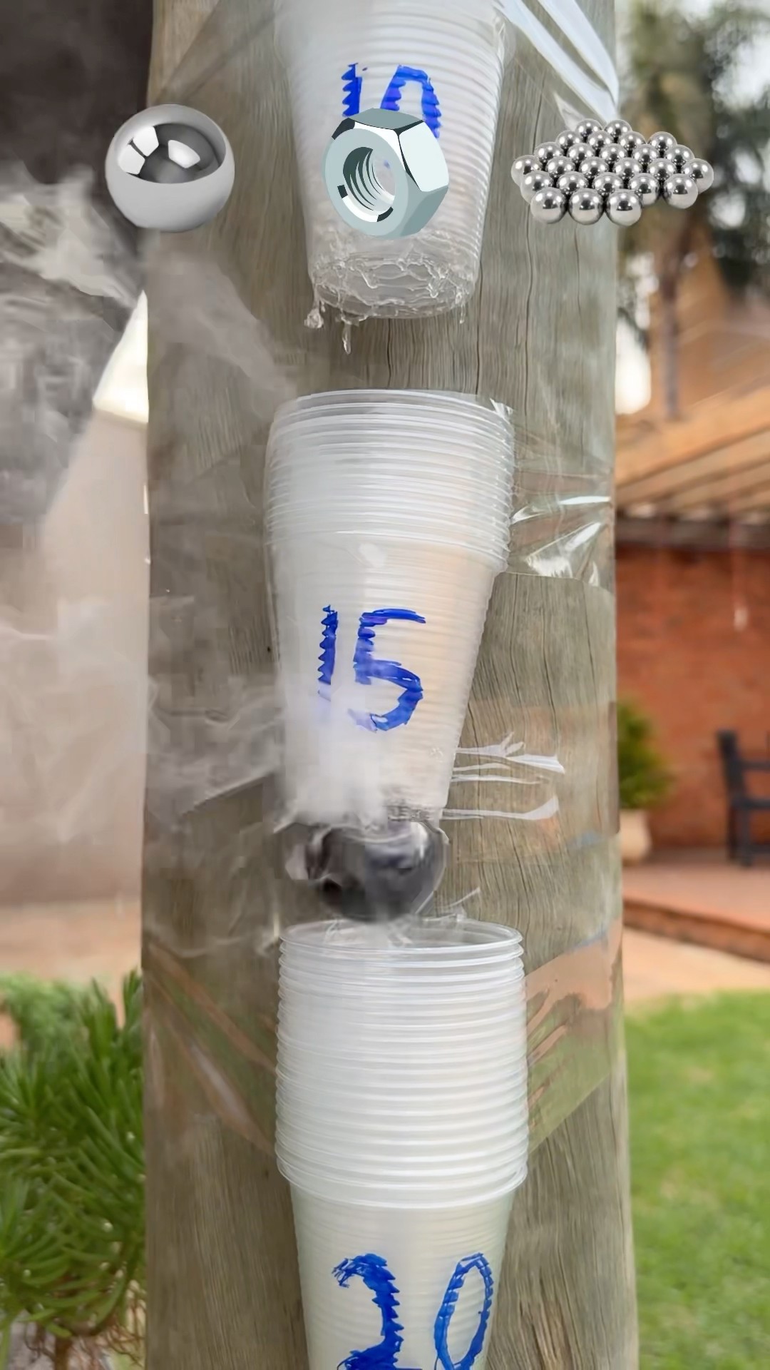 Which of the Balls Will Melt All the Layers of Cups?? #shorts