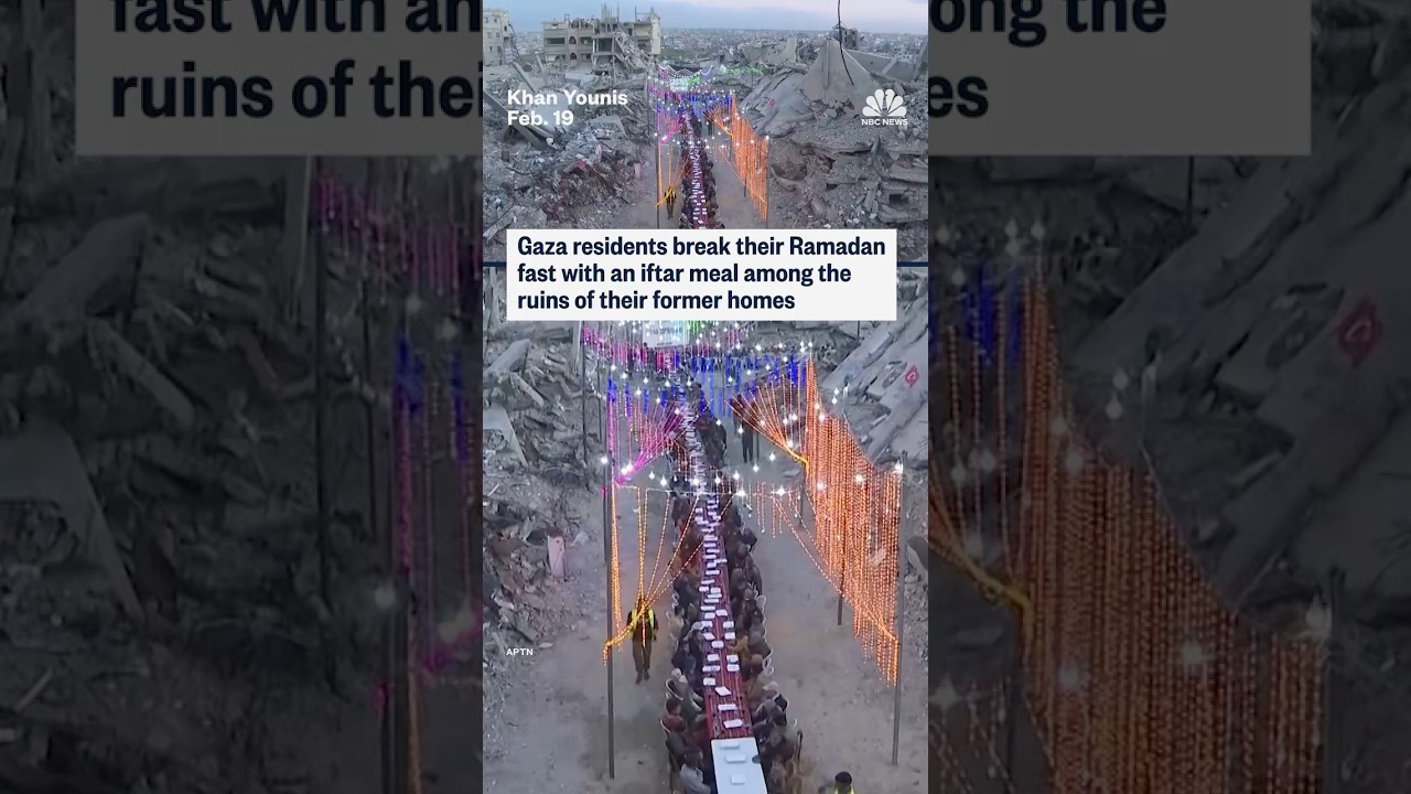 Gaza residents break their Ramadan fast with an iftar meal among the ruins of their former homes Gaza residents break their Ramadan fast with an iftar meal among the ruins of their former homes