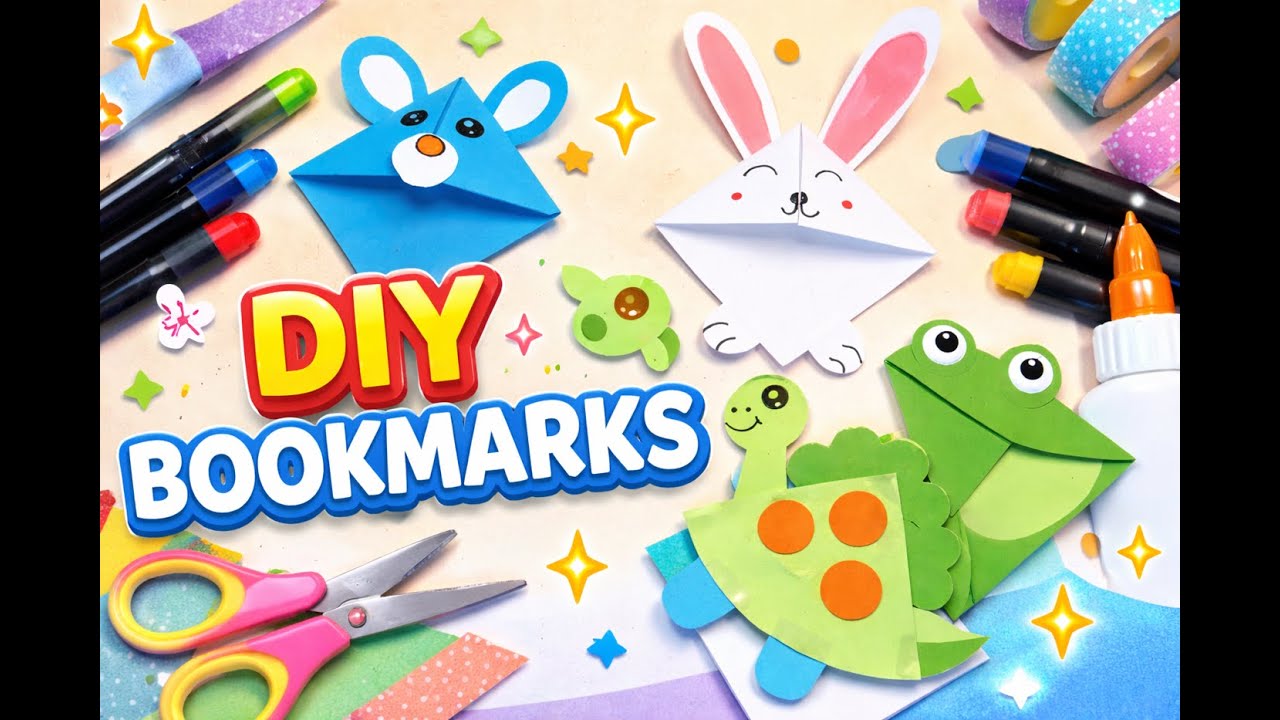 Cute DIY Corner Bookmarks ✂️ | Easy Paper Crafts for School & Teens