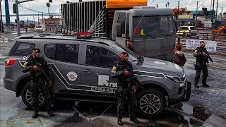 CASA CAIU! ROTA COMANDO RECUPERA CAMINHÃO ROUBADO – GTA 5 POLÍCIA 🚓🔥