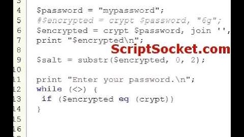 Perl Tutorial 106 - Encryption Using Crypt Function