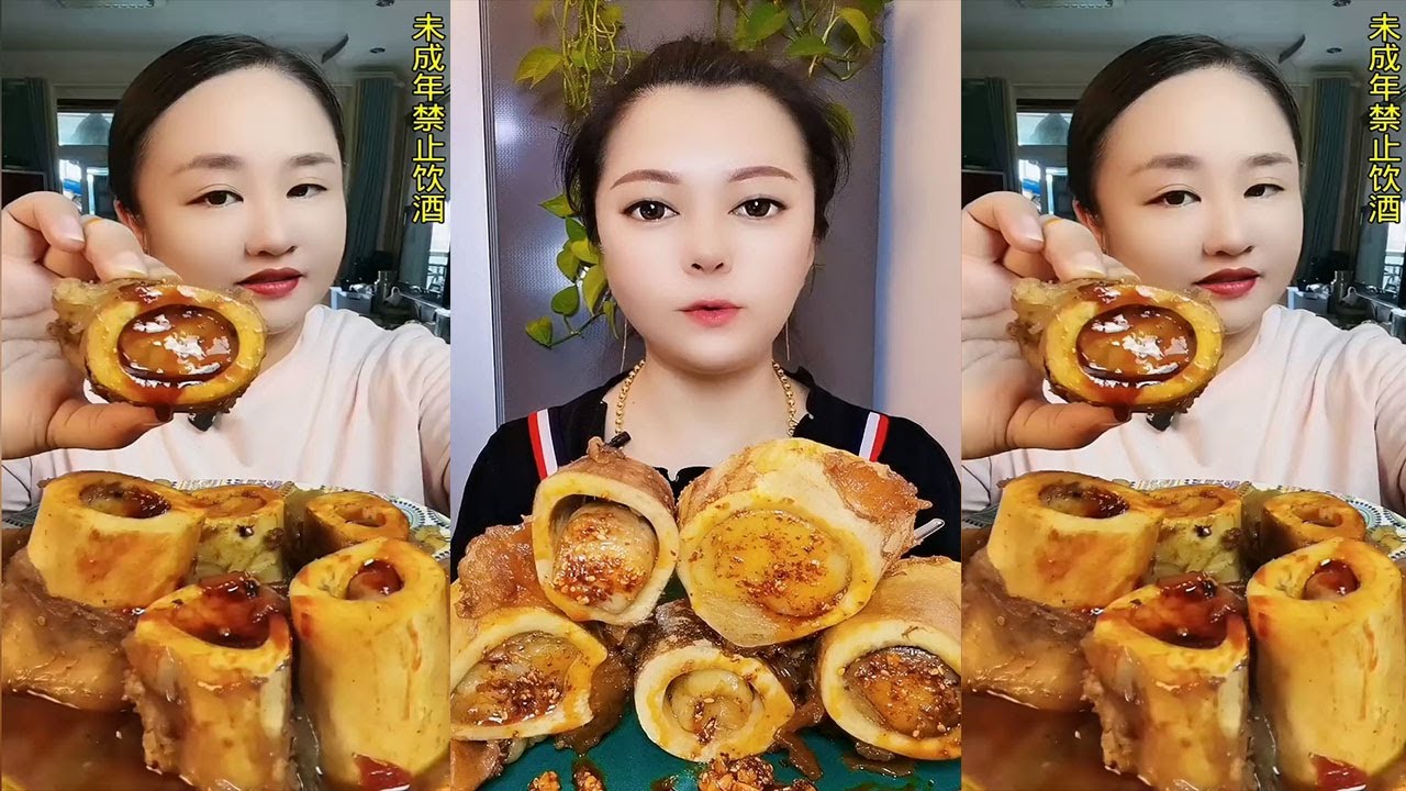 MUKBANG ASMR Eating roasted big bone marrow so yummy