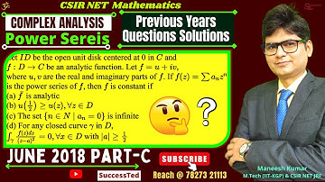 Power Series | Csir net mathematics June-2018 | Part-C Previous year questions | Complex Analysis