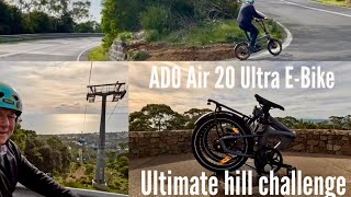 ADO Air20 Ultra Folding E-Bike vs Very Steep Hill in Australia.