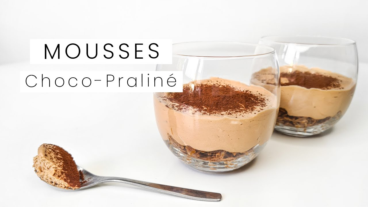 Mousses au Chocolat sur un Croustillant à la Pralinoise !