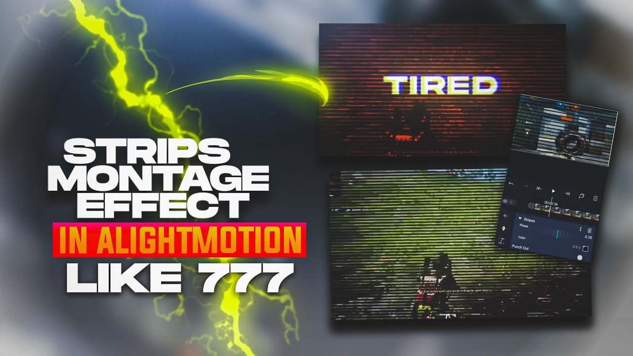 How To Add Strips/Glitch Montage Effect Like 777 |  Make On Android | Alight Motion |