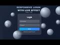 Responsive Glass Login Page Design with Bubble Animation | HTML CSS