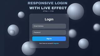 Responsive Glass Login Page Design with Bubble Animation | HTML CSS