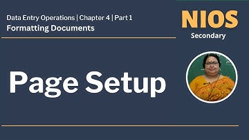 NIOS Secondary - Data Entry Operations - Chapter - 4 - Formatting Documents