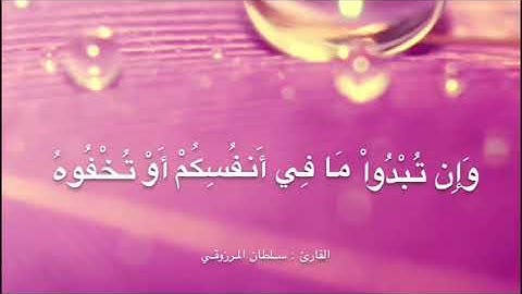 تلاوة خاشعة من أواخر سورة البقرة ، القارئ : سلطان المرزوقي