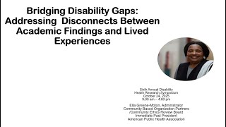 2025 CDHW Disability Health Research Symposium #6 - Bridging Disability Gaps