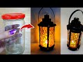 Empty glass bottle reuse ideas  diy  decorative lantern from recycled glass jar  upcycling  lamp