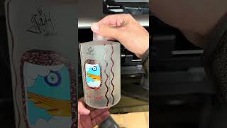 Print on Sandblasted Glassbottlr with eufyMake e1 #bottle #upcycling #recycledart #eufymakee1 #short