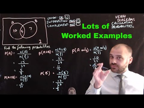 Venn Diagrams: Calculating Probabilities including intersections, unions and complements