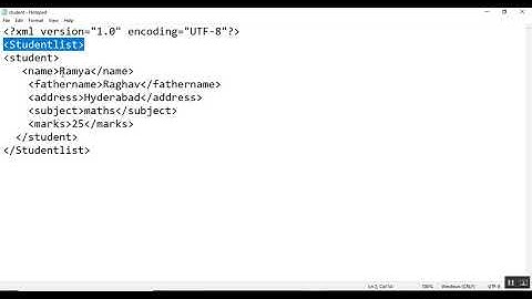 Create basic xml file using notepad