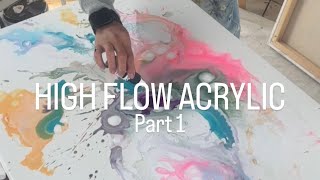 Abstract High Flow Acrylics on Canvas /Real Time /slow pace Part 1