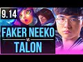 Faker NEEKO vs TALON (MID) | Korea Challenger | v9.14