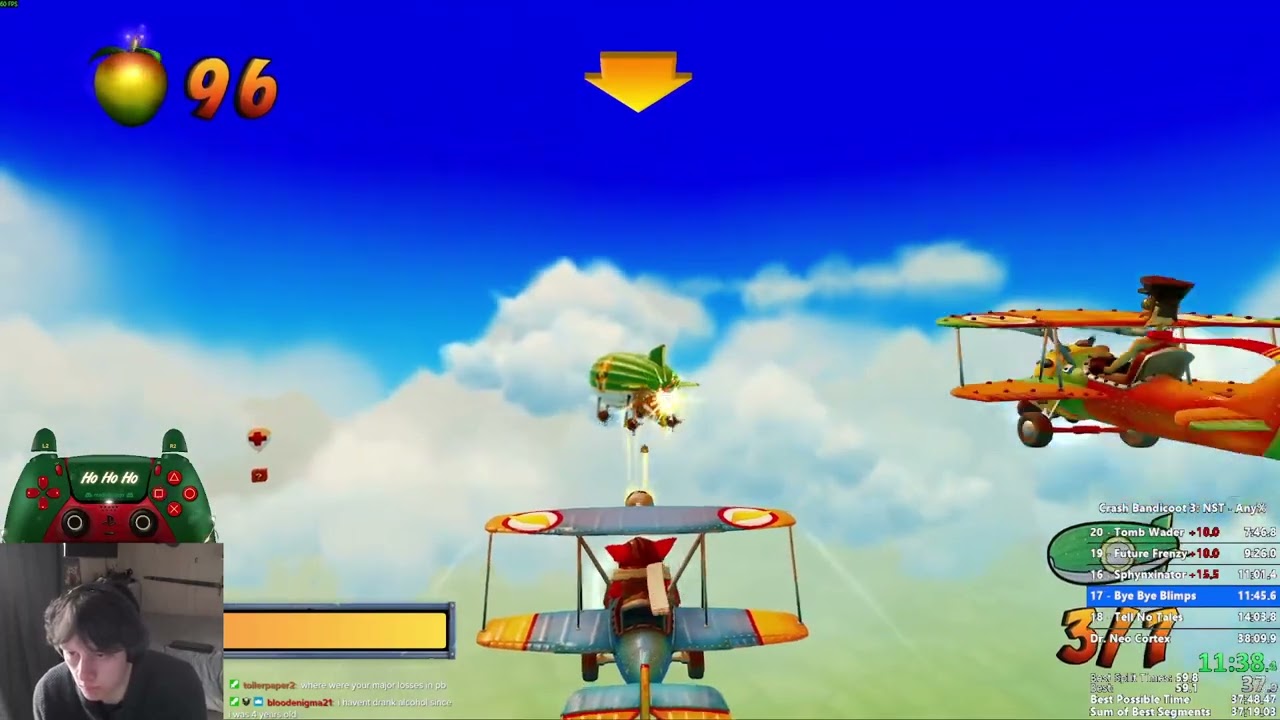 NST Crash 3 Bye Bye Blimps Split for Any% in 59.09