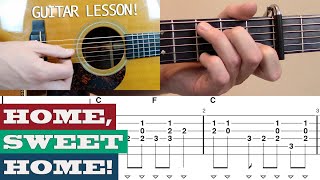 “Home, Sweet Home!” | Beginner to Advanced – BLUEGRASS Guitar Lesson with TAB