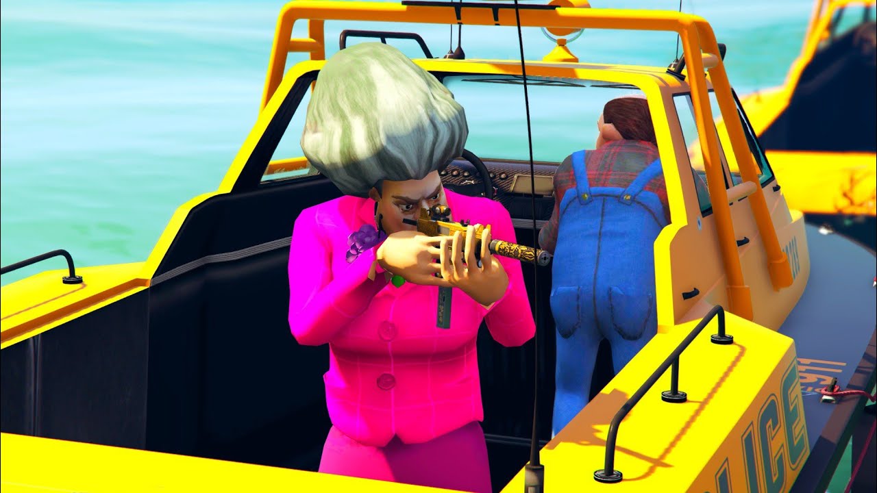 المعلمة الشريرة تسرق قارب الشرطة 🛥️ سبايدرمان يخبر الشرطة الآن لكي يطاردونها!! 😱🔥