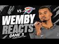 Victor Wembanyama reacts to game 3 loss to Thunder