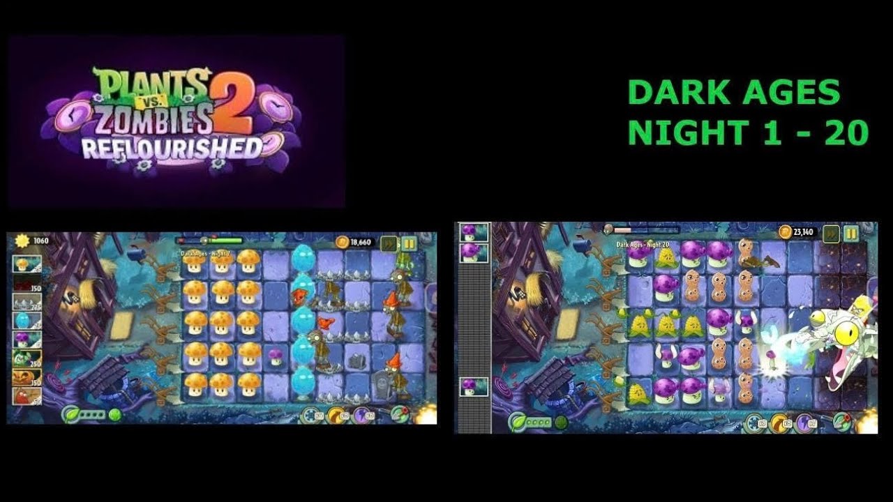 Plants vs Zombies 2: Reflourished: Dark Ages: Night 1 - 20 - YouTube