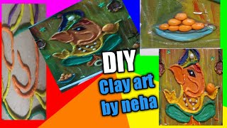 Ganesha painting clayart ll DIY on cardboard ll homedecor