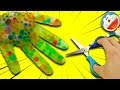 Orbeez Water Balloon of Gloves Explode with scissors!!