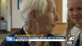 9-year-old delivering special birthday gift to WWII veteran