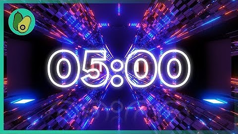 5 Minute Countdown Timer - Futuristic VJ Loop 💜 Electronic Music (EDM) (4K UHD)